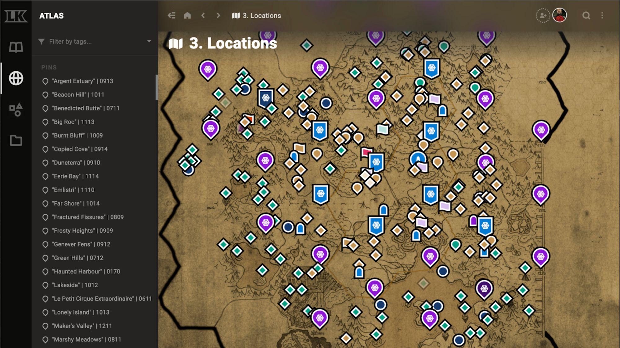 Running a west marches campaign with LegendKeeper.