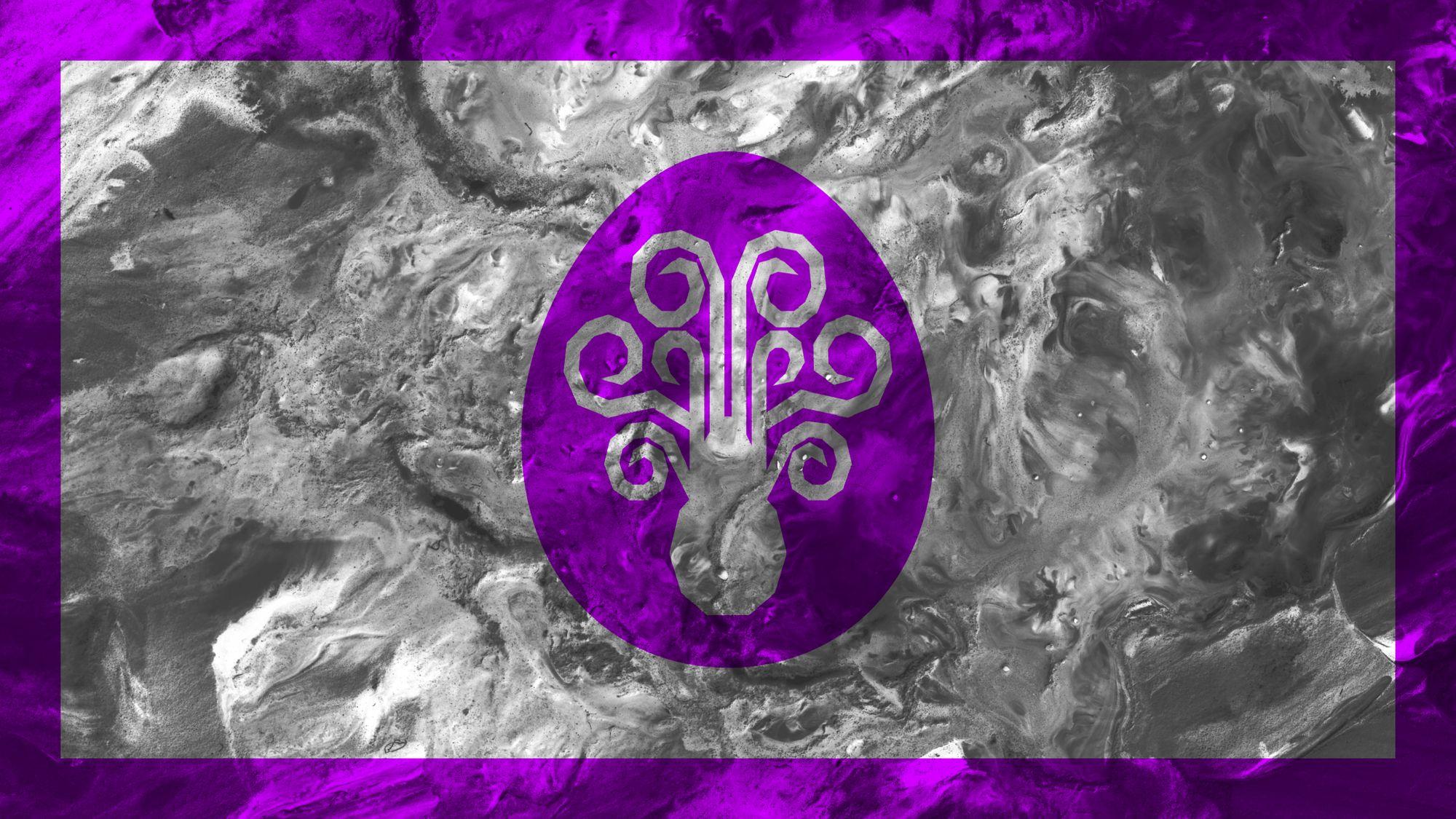 The symbolism of the egg, the octopus, and the color purple.