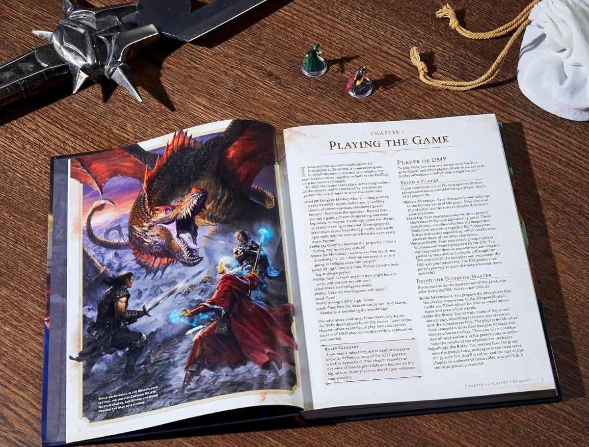 A photo of the inside of the Dungeons & Dragons 2024 Player's Handbook.